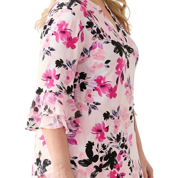 NWT Kasper Plus Flutter Sleeve Blouse, Everyday Knit - Picture 3 of 10